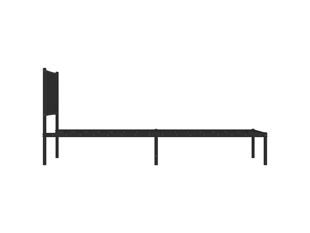 Cadre de lit métal sans matelas avec tête de lit noir 107x203cm