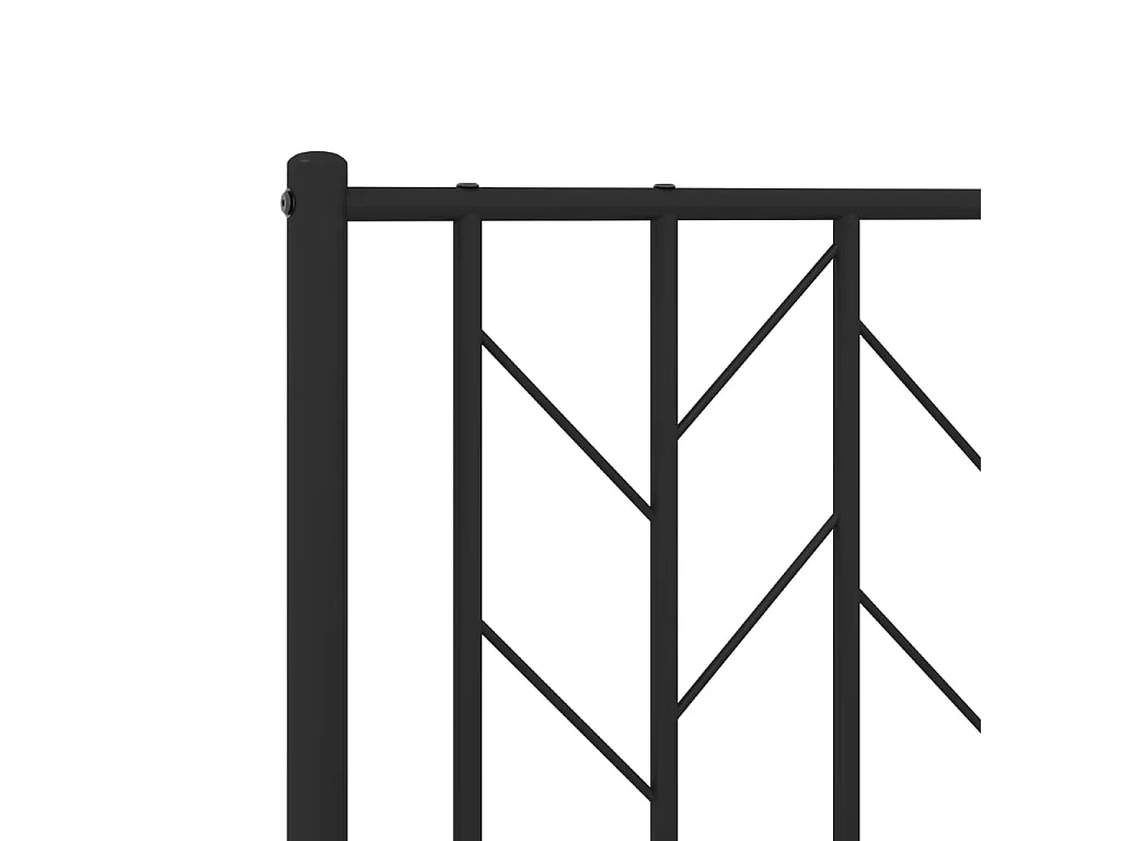 Cadre de lit métal sans matelas avec tête de lit noir 107x203cm