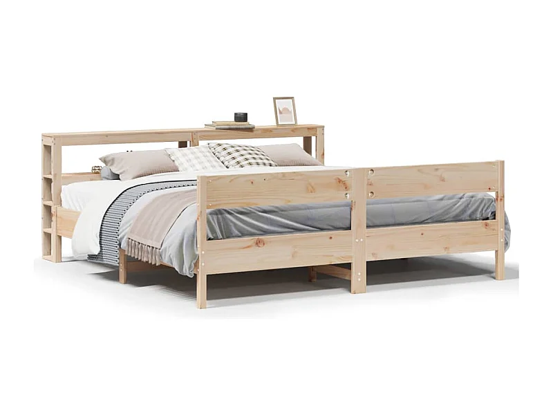 Letto senza Materasso 200x200 cm in Legno Massello di Pino