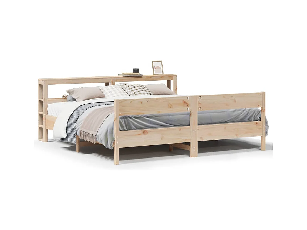 Letto senza Materasso 200x200 cm in Legno Massello di Pino