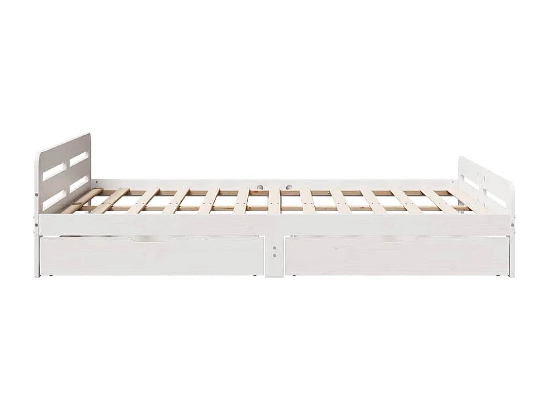 Cadre de lit sans matelas blanc 150x200 cm bois de pin massif
