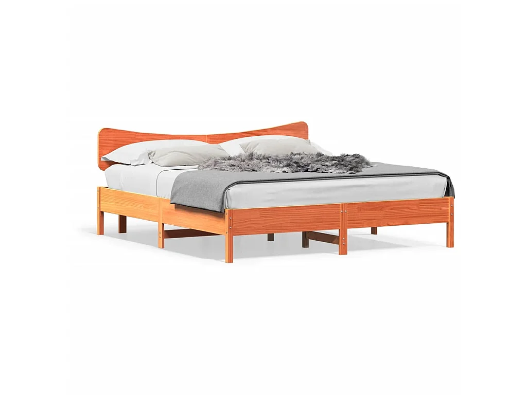 Bedframe zonder matras massief grenenhout wasbruin 200x200 cm
