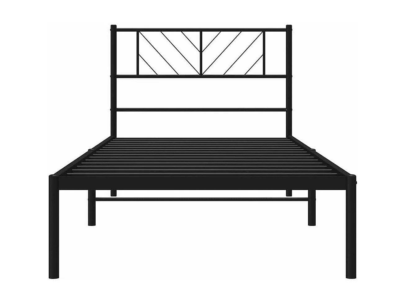 Bettgestell mit Kopfteil Metall Schwarz 107x203 cm