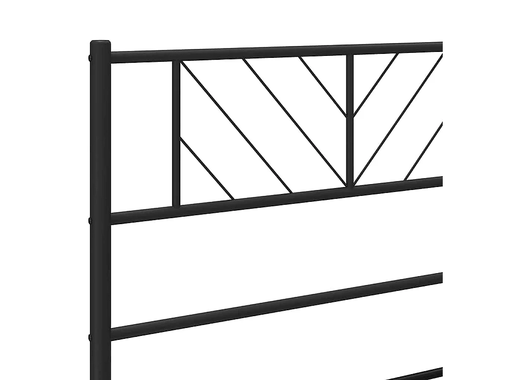 Bettgestell mit Kopfteil Metall Schwarz 107x203 cm