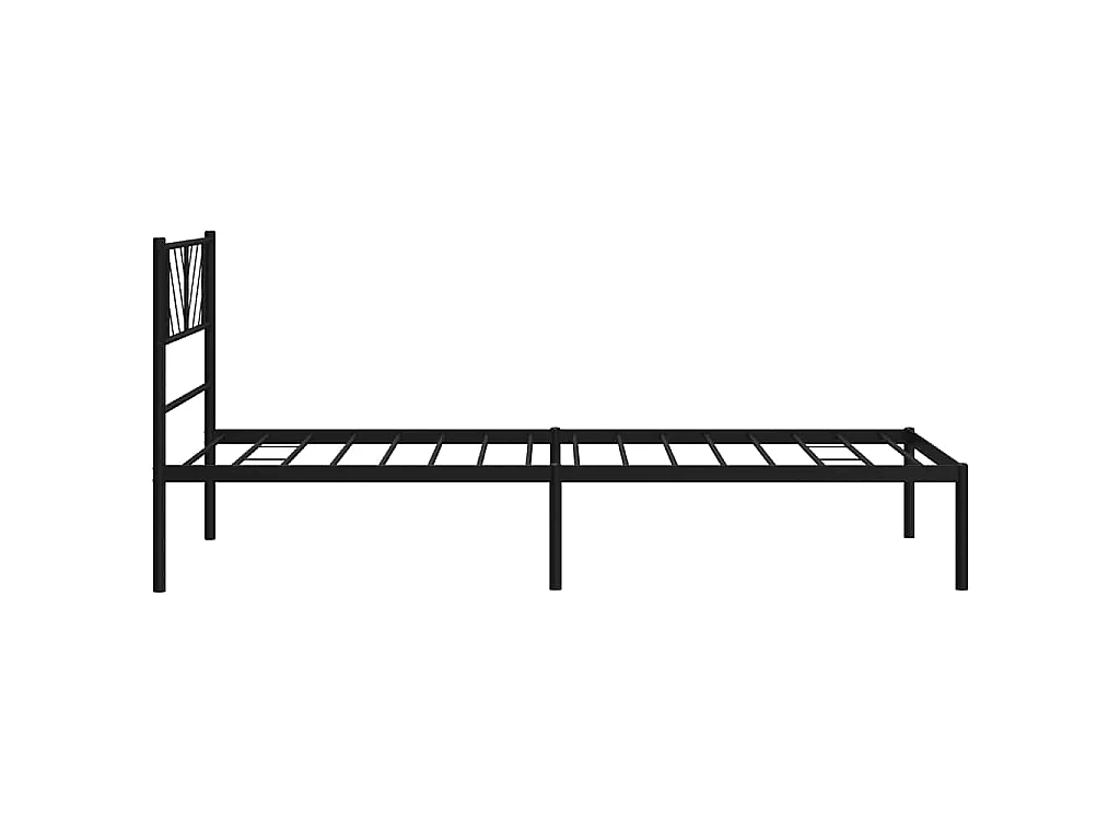 Giroletto con Testiera in Metallo Nero 107x203 cm