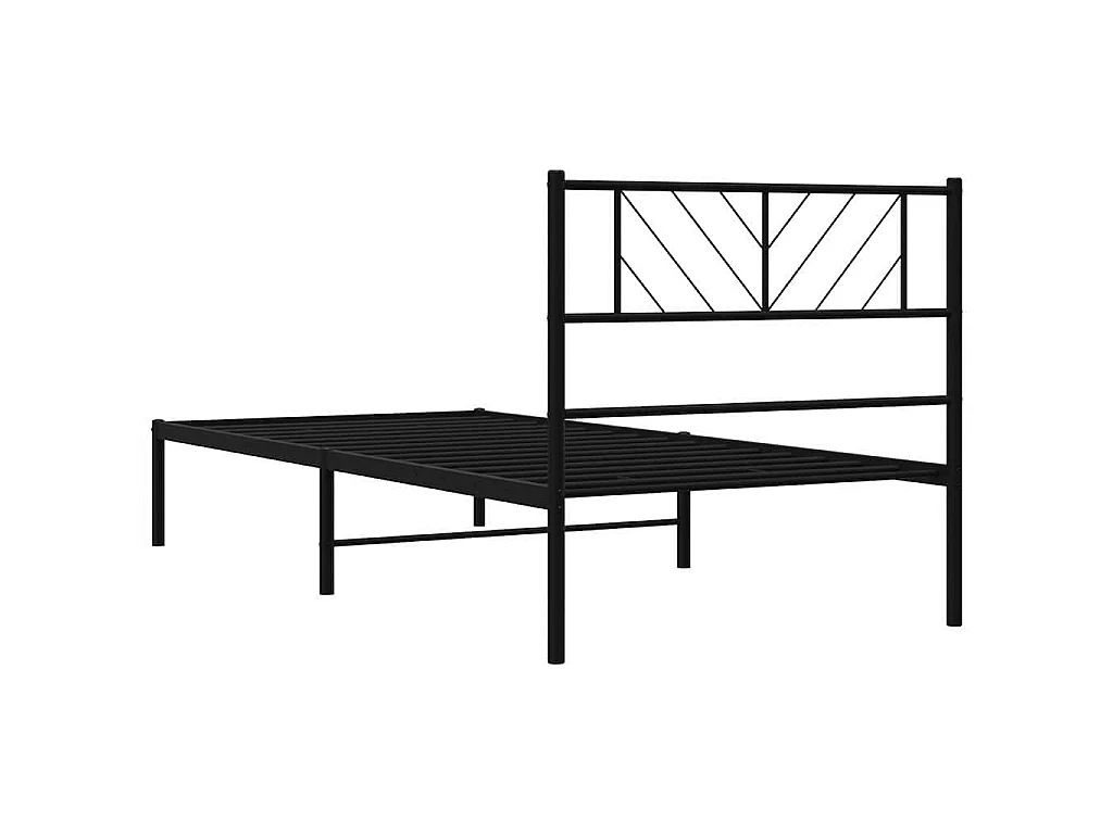 Giroletto con Testiera in Metallo Nero 107x203 cm