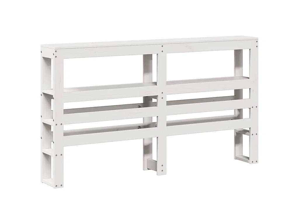 Giroletto con Testiera Bianco 150x200 cm Legno Massello di Pino
