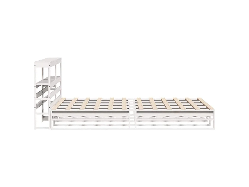 Giroletto con Testiera Bianco 150x200 cm Legno Massello di Pino
