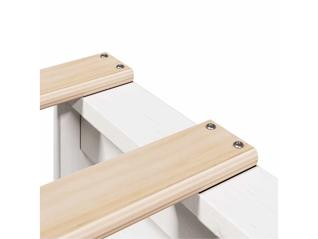 Giroletto con Testiera Bianco 150x200 cm Legno Massello di Pino