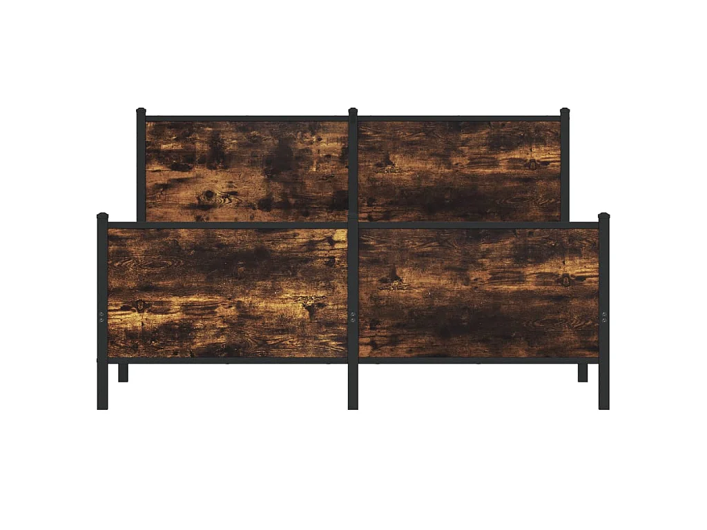 Estructura de cama sin colchón metal roble ahumado 150x200 cm