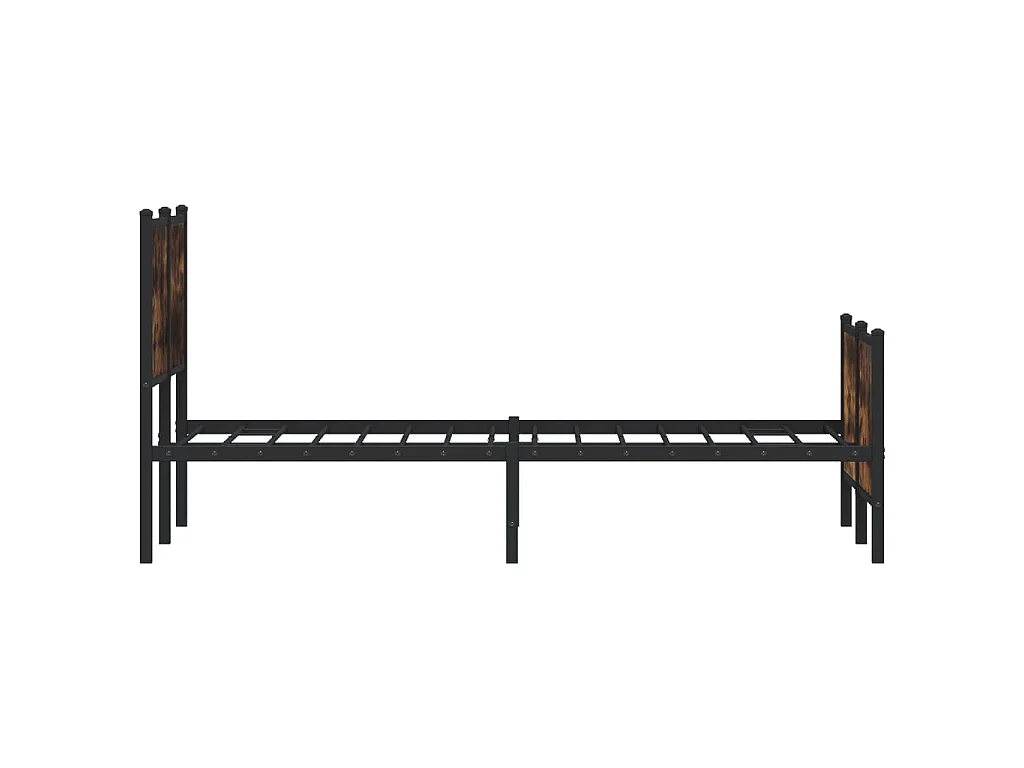 Estructura de cama sin colchón metal roble ahumado 150x200 cm