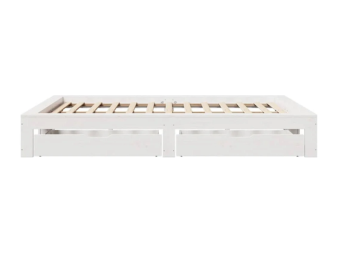 Letto senza Materasso Bianco 150x200 cm Legno Massello di Pino