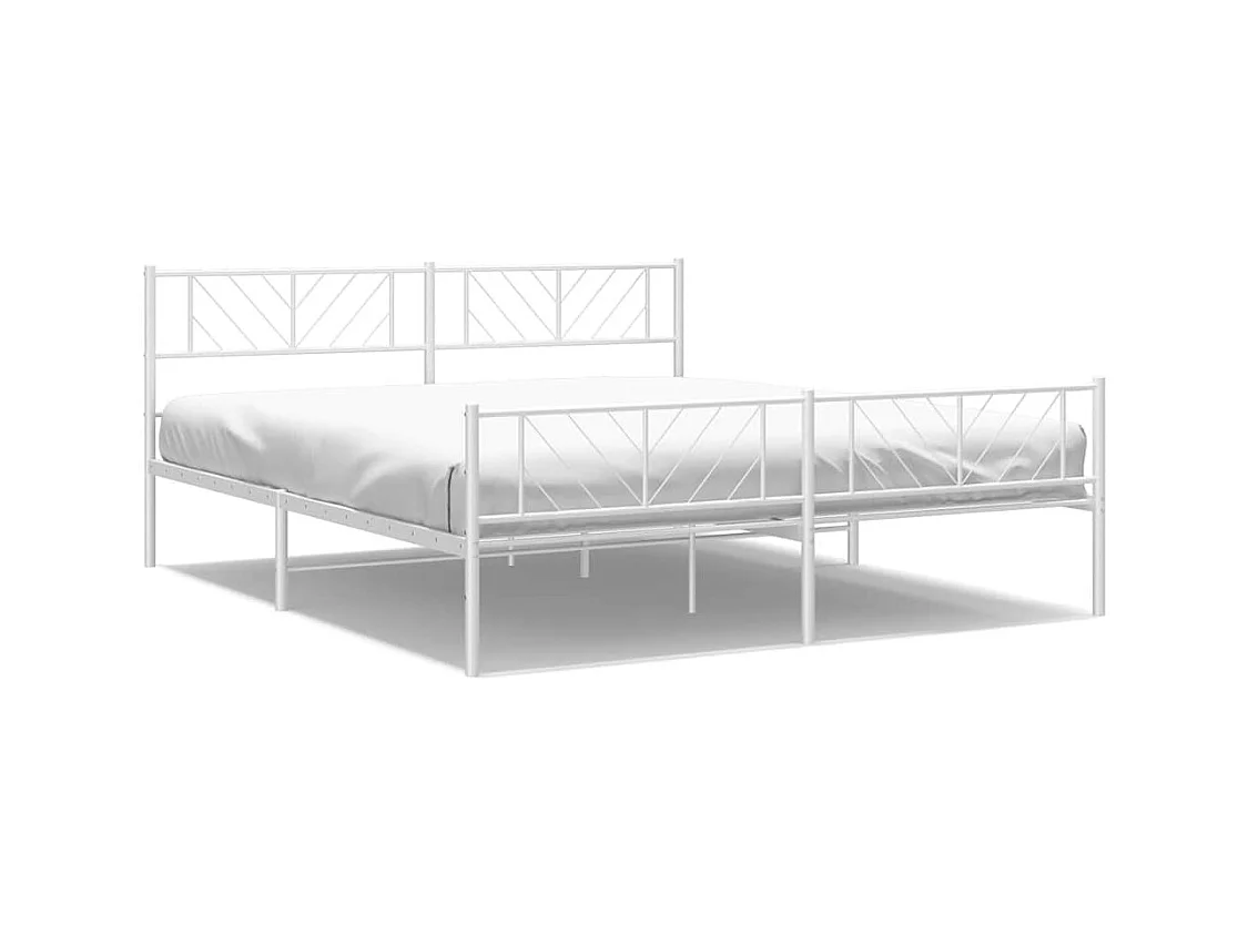 Estructura cama sin colchón con estribo metal blanco 193x203 cm