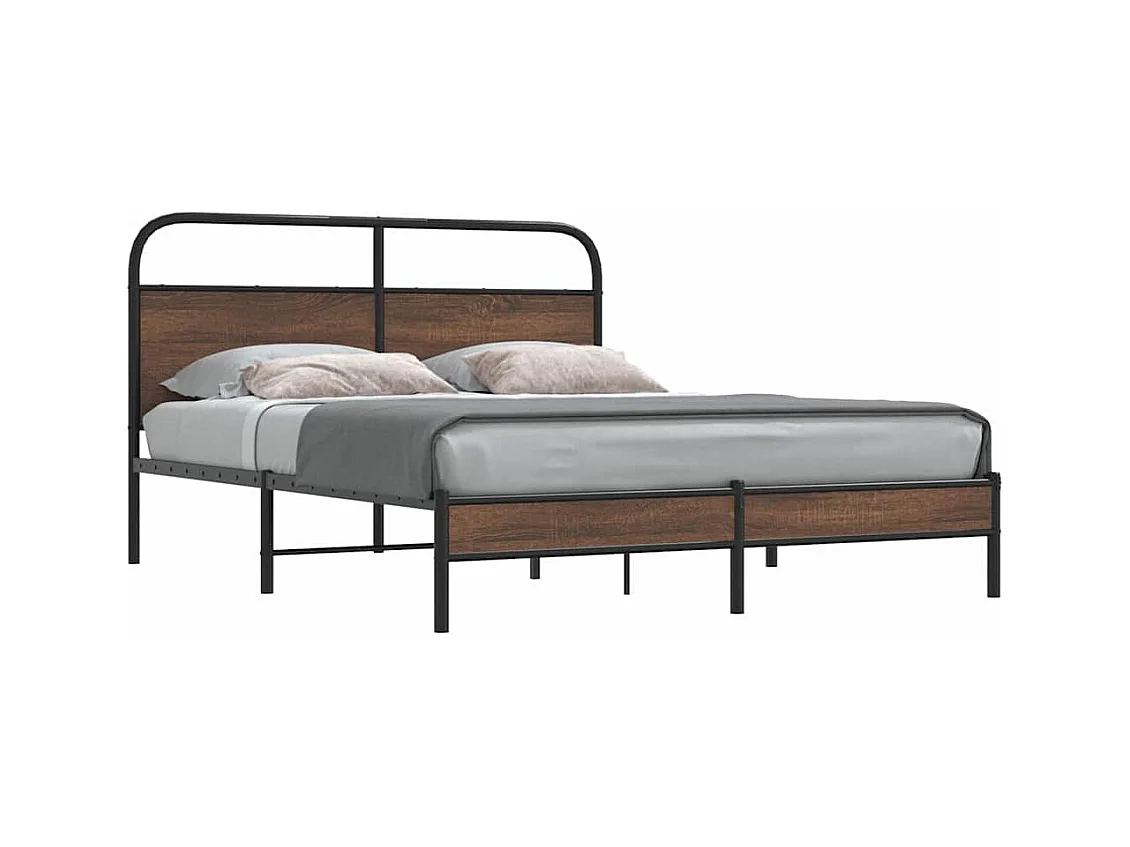 Cadre de lit sans matelas 150x200 cm chêne marron