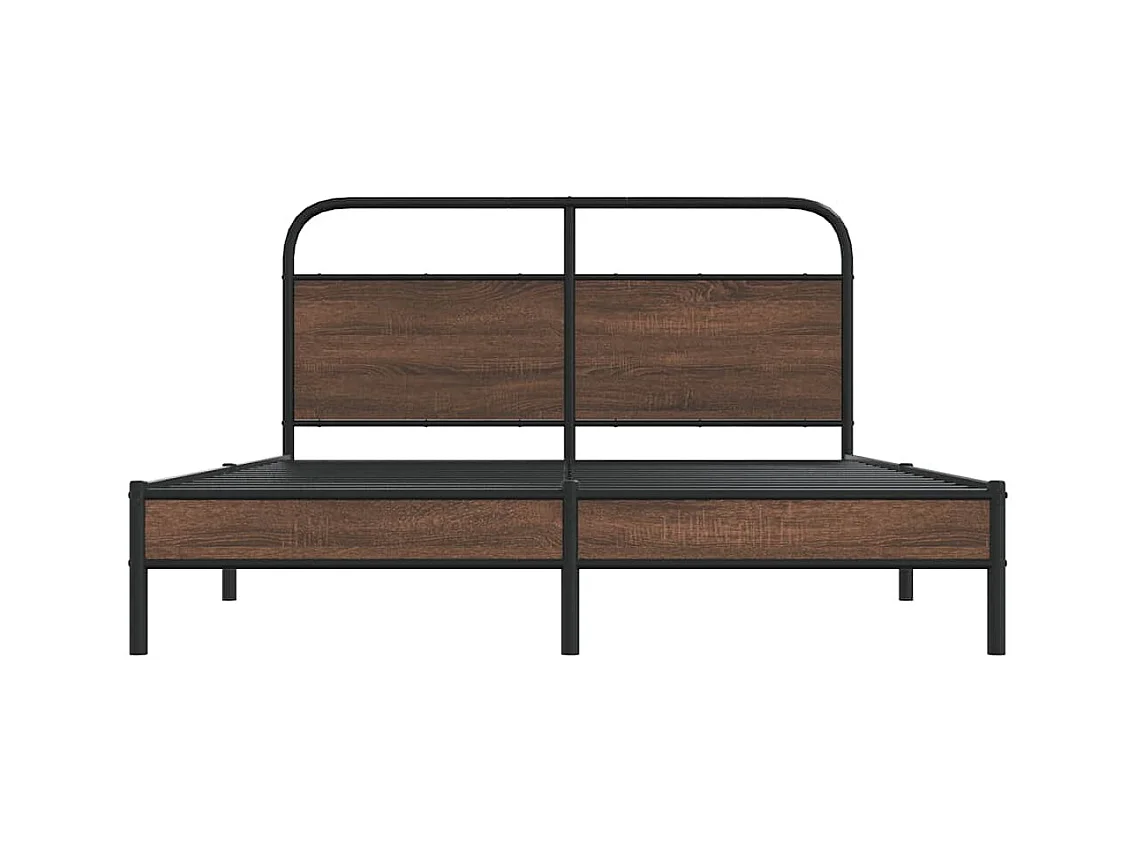 Cadre de lit sans matelas 150x200 cm chêne marron