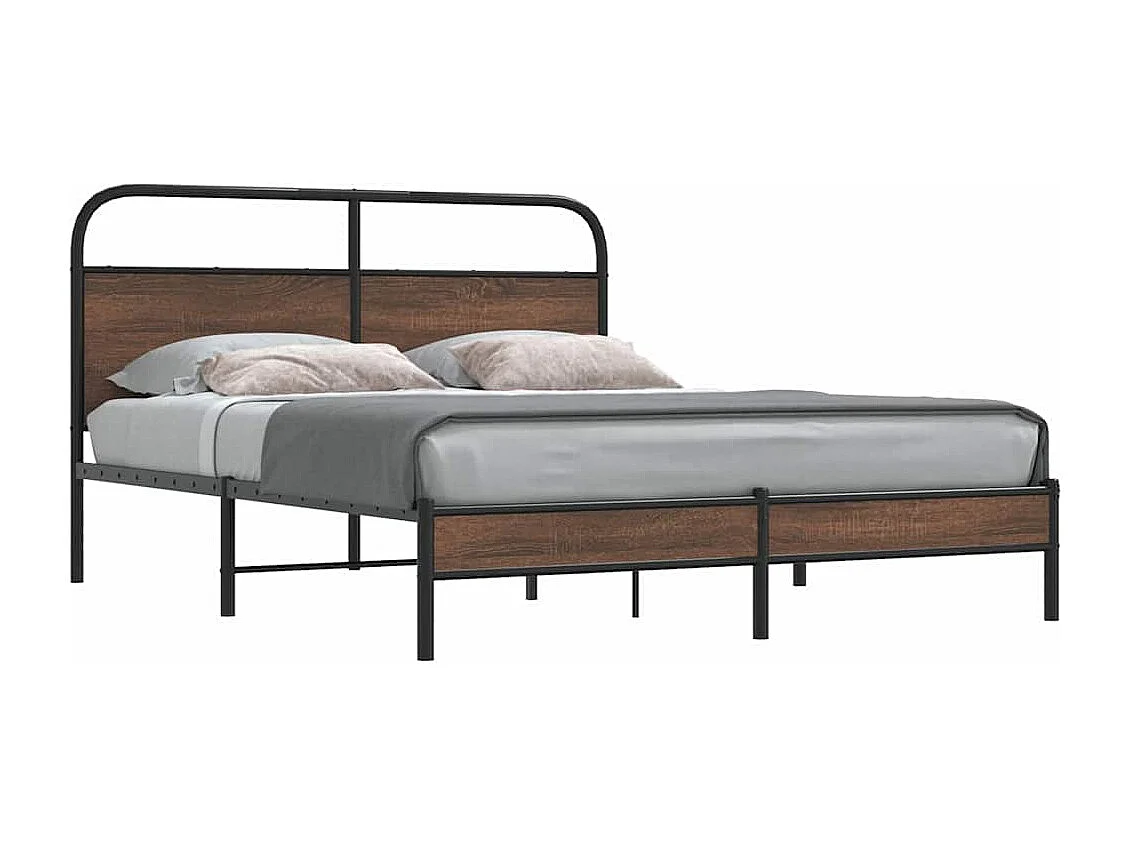 Cadre de lit sans matelas 150x200 cm chêne marron
