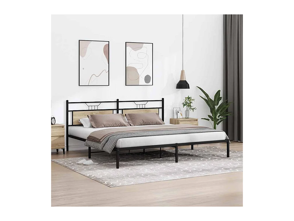 Cadre de lit sans matelas chêne sonoma 200x200 cm