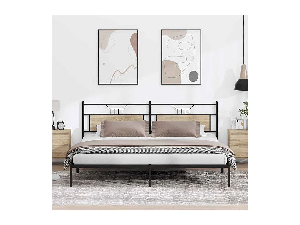 Estructura de cama sin colchón roble Sonoma 200x200 cm