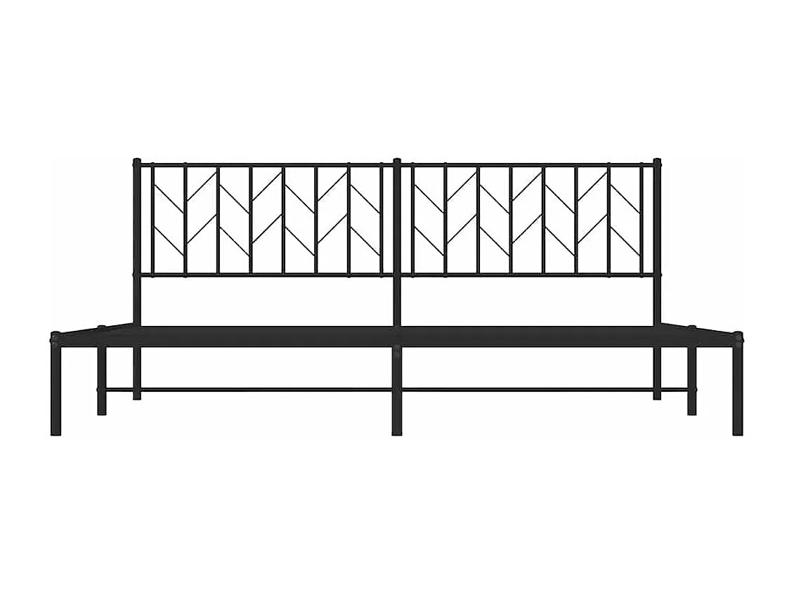 Cadre de lit métal sans matelas avec tête de lit noir 193x203cm