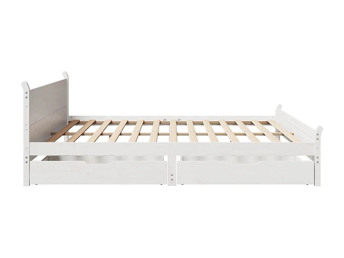Cadre de lit sans matelas blanc 200x200 cm bois massif de pin