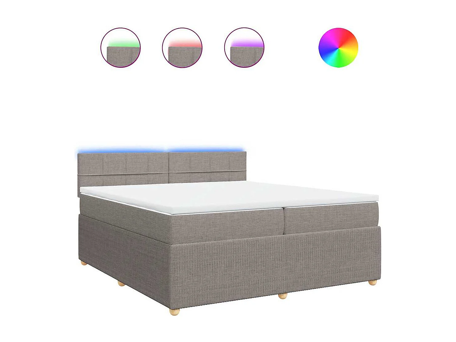 Boxspring met matras stof taupe 200x200 cm