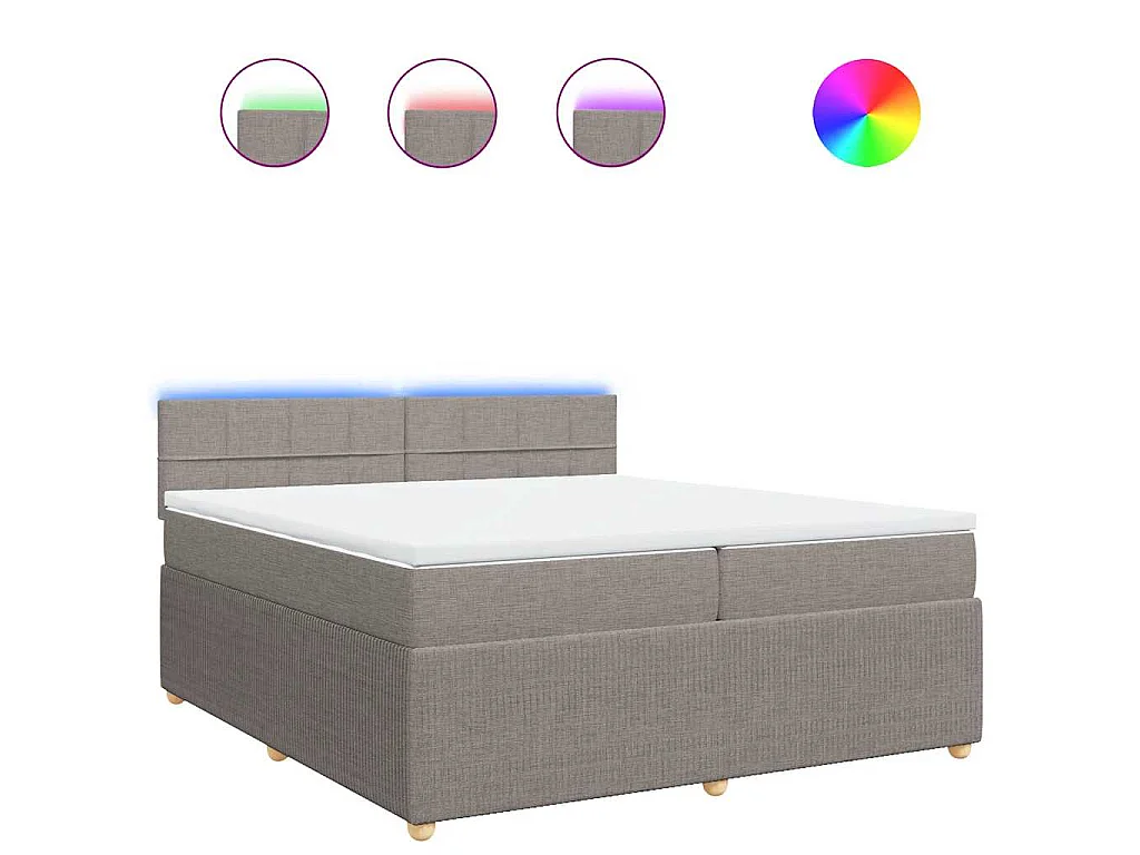 Boxspringbett mit Matratze Taupe 200x200 cm Stoff