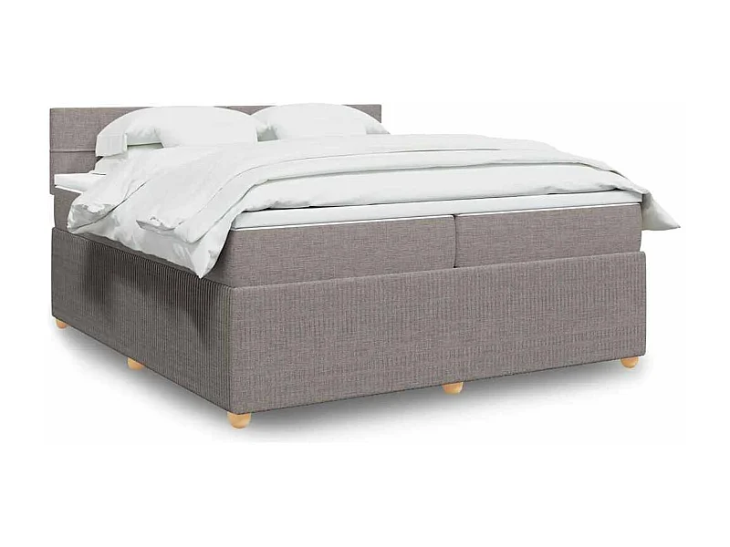 Sommier à lattes de lit avec matelas Taupe 200x200 cm Tissu