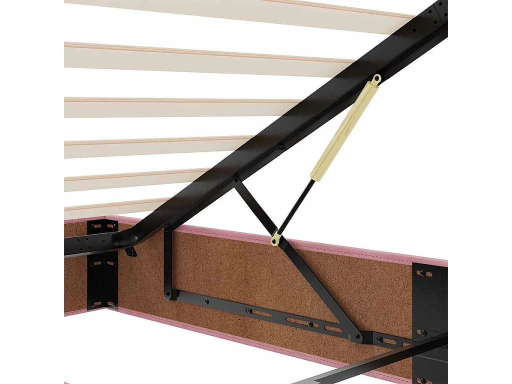 Cadre de lit ottoman avec matelas rose 200x200 cm velours
