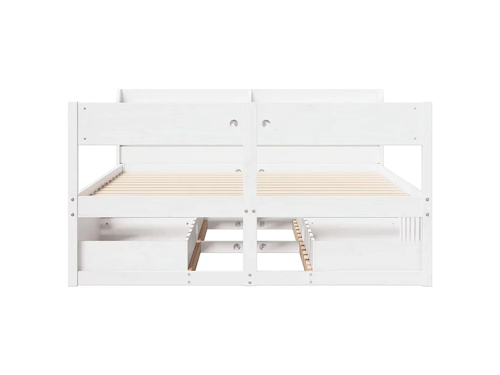 Cama sem colchão 150x200 cm madeira de pinho maciça branco