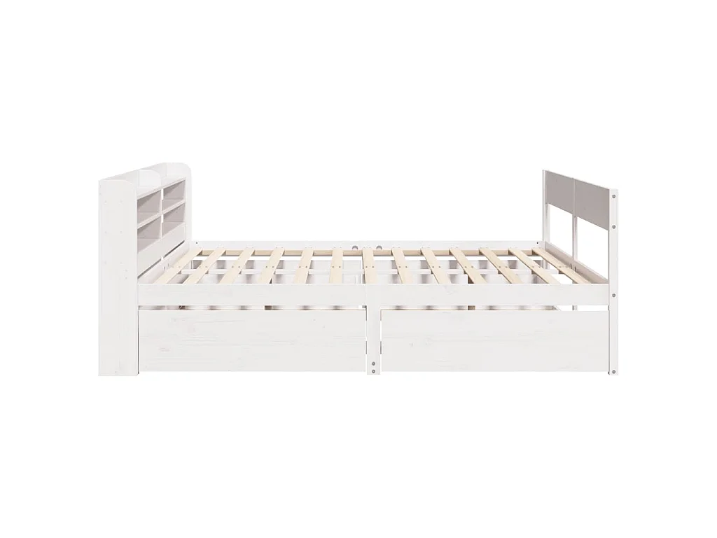 Cama sem colchão 150x200 cm madeira de pinho maciça branco