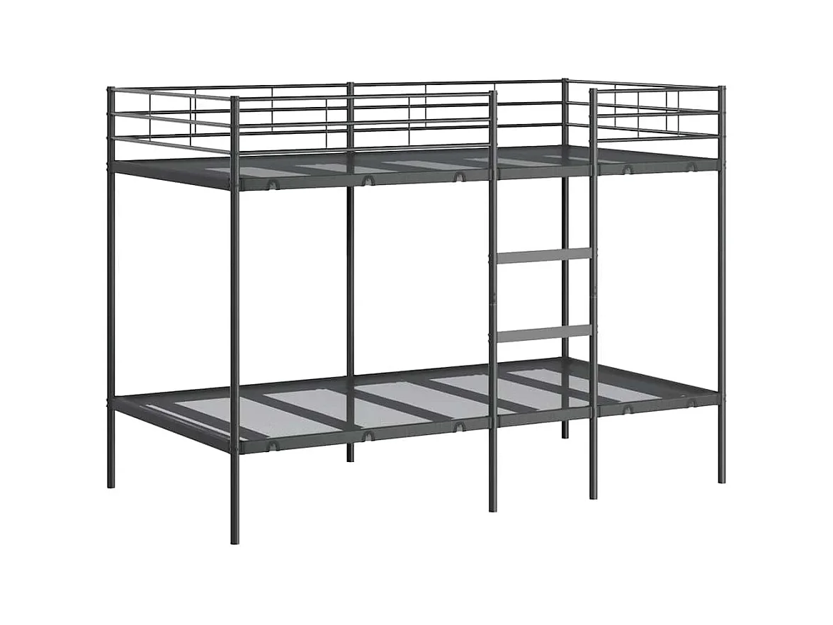 Stapelbed zonder matras 107x203 cm staal zwart