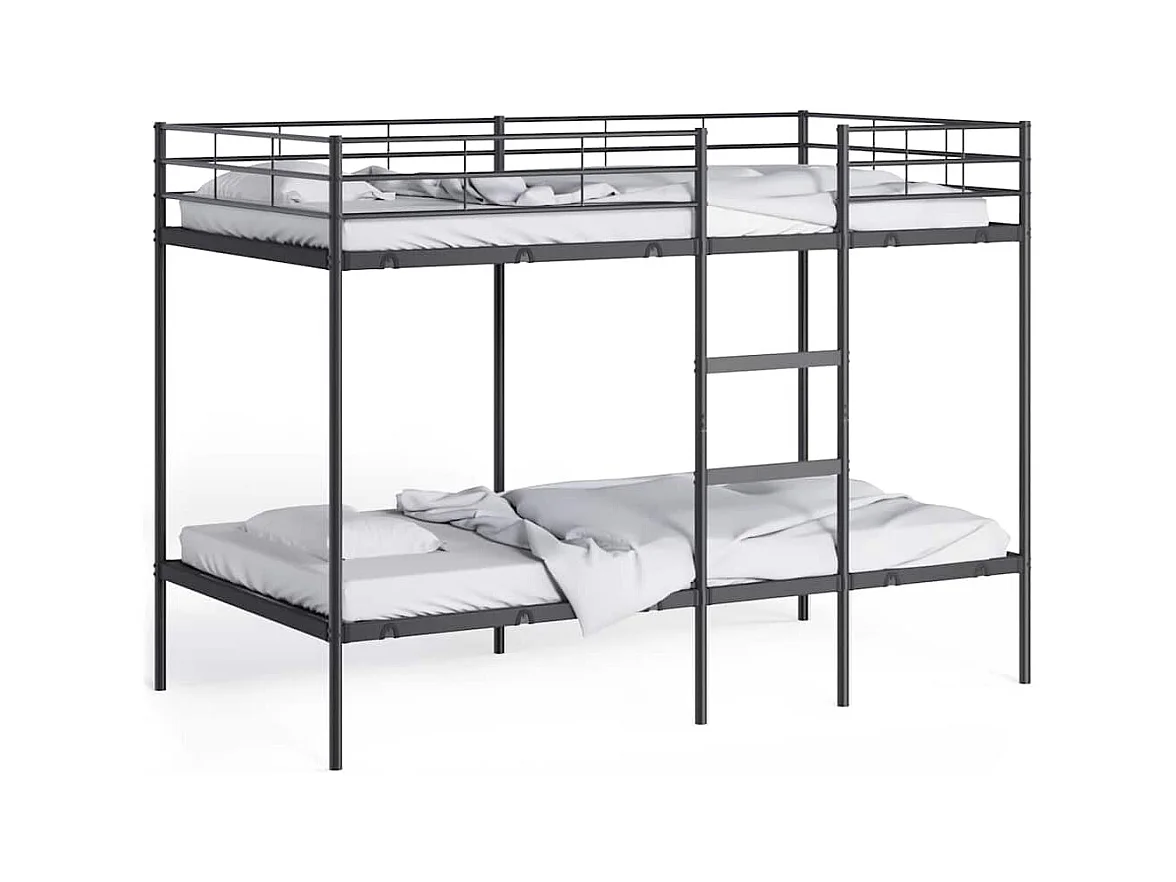 Stapelbed zonder matras 107x203 cm staal zwart