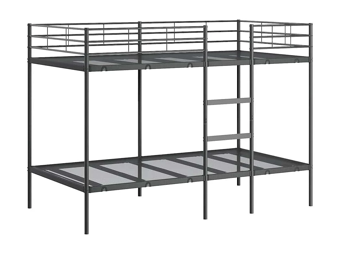 Etagenbett ohne Matratze Schwarz 107x203 cm Stahl