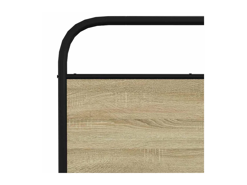 Estrutura de cama sem colchão 200x200cm metal carvalho sonoma