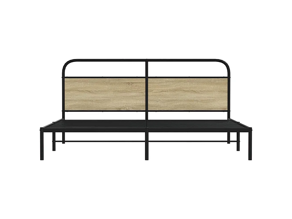 Metallbett ohne Matratze Sonoma-Eiche 200x200 cm