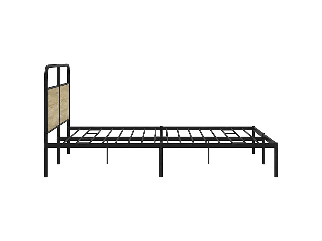 Metallbett ohne Matratze Sonoma-Eiche 200x200 cm