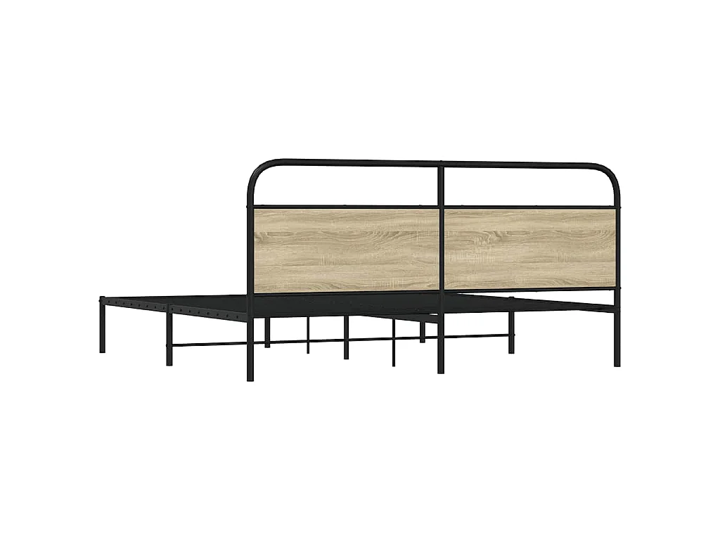Metallbett ohne Matratze Sonoma-Eiche 200x200 cm