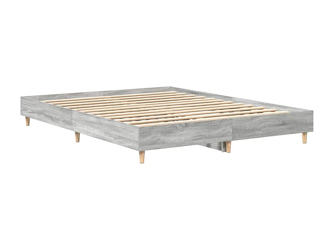 Bedframe zonder matras 150x200 cm spaanplaat grijs Sonoma