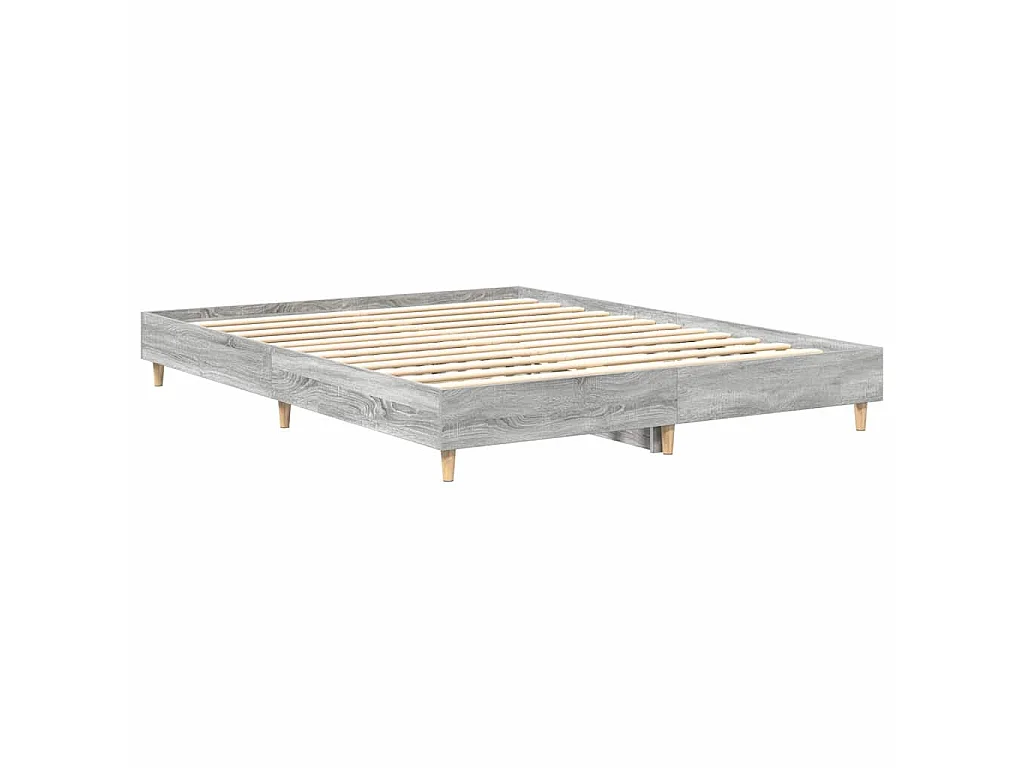 Bedframe zonder matras 150x200 cm spaanplaat grijs Sonoma