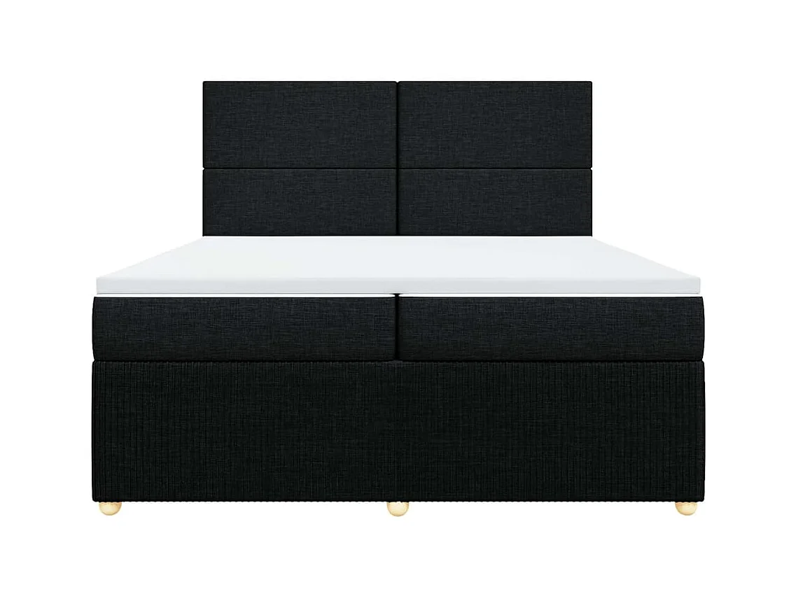 Boxspring met matras stof zwart 200x200 cm