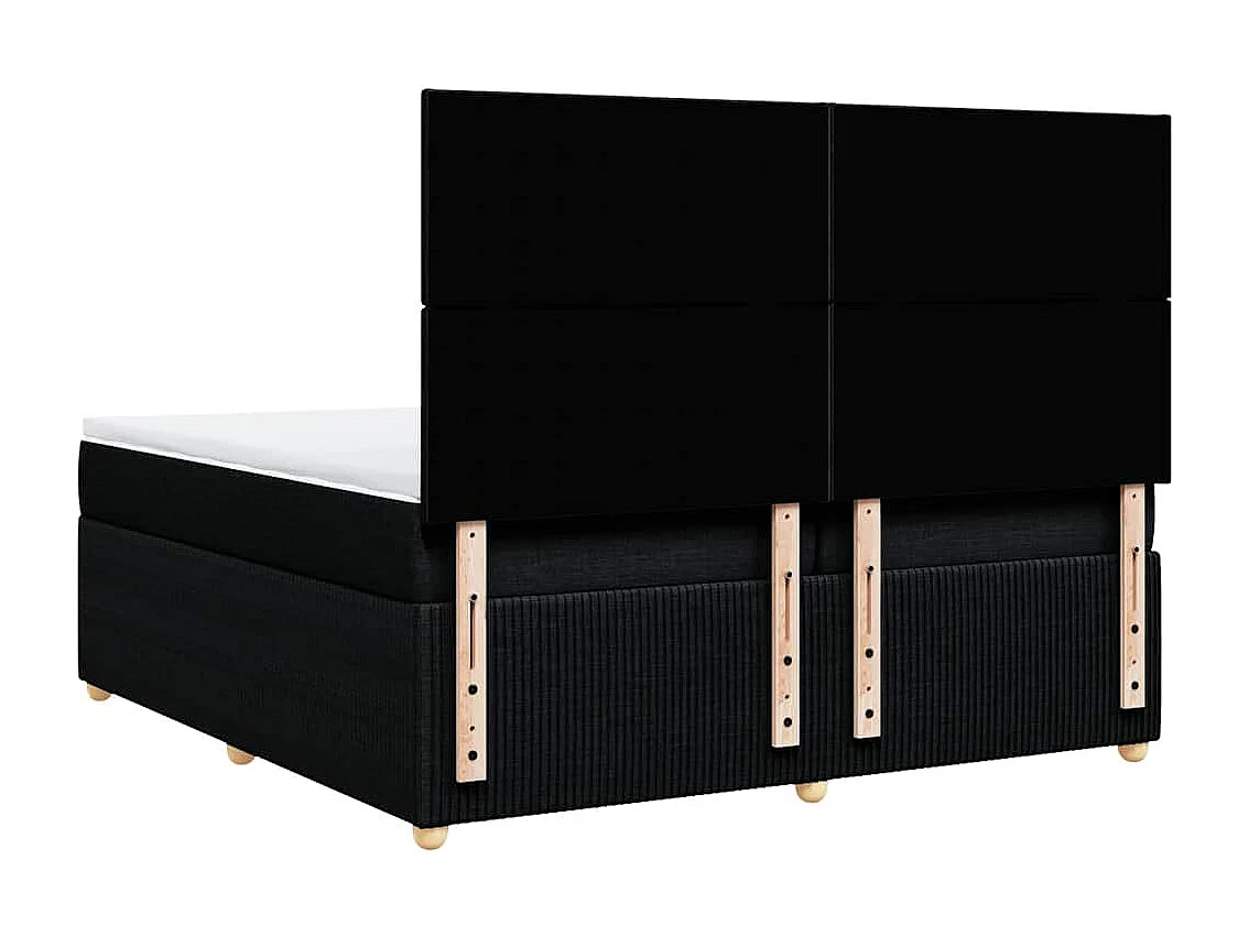 Boxspring met matras stof zwart 200x200 cm