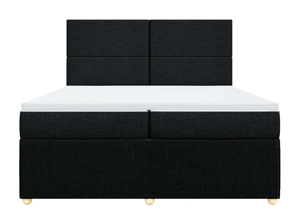 Sommier à lattes de lit avec matelas Noir 200x200 cm Tissu