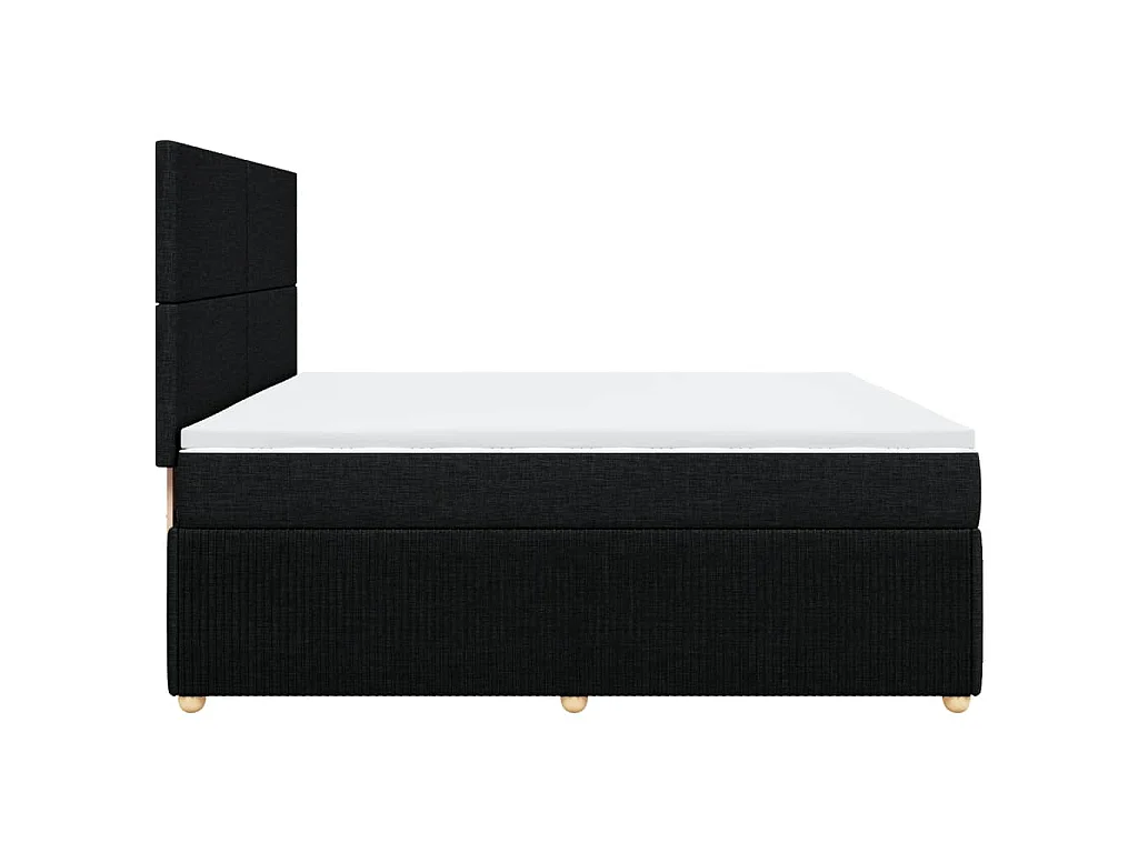 Cama box spring con colchón tela negro 200x200 cm
