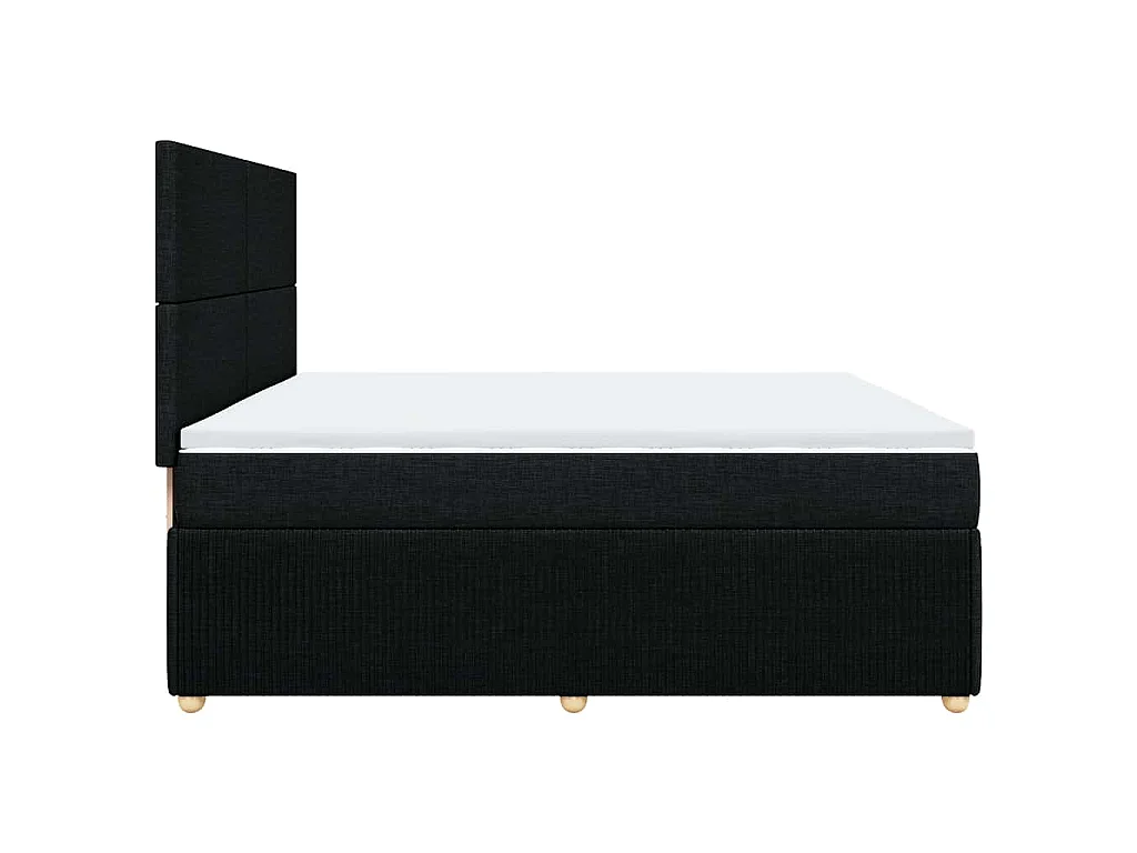 Boxspring met matras stof zwart 200x200 cm