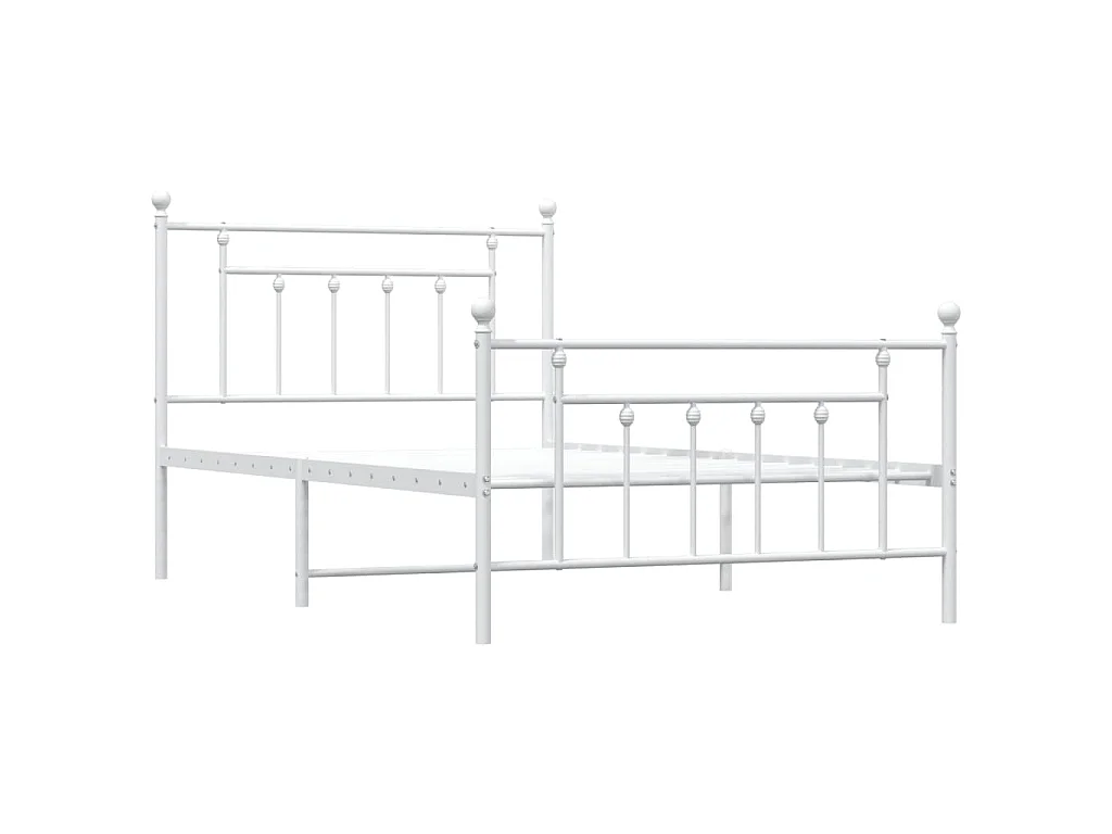 Estructura cama sin colchón con estribo metal blanco 107x203 cm