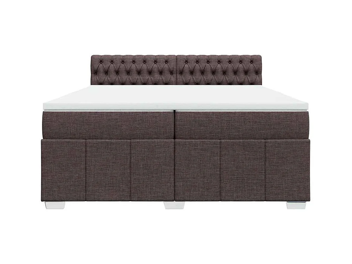 Sommier à lattes de lit avec matelas Marron foncé 200x200 cm