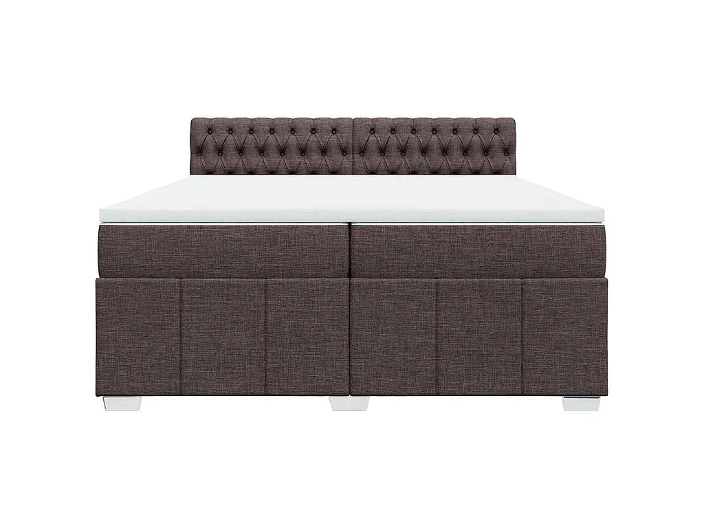 Sommier à lattes de lit avec matelas Marron foncé 200x200 cm