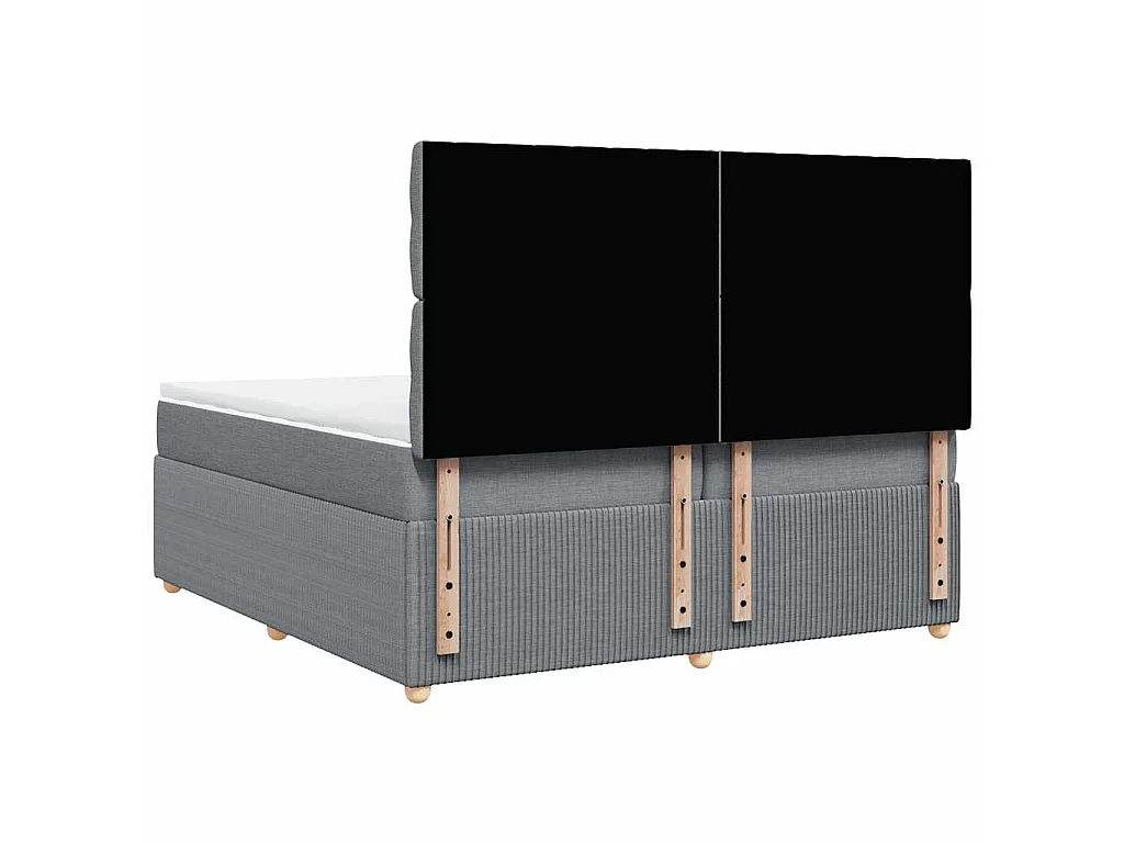 Sommier à lattes de lit avec matelas Gris clair 200x200cm Tissu