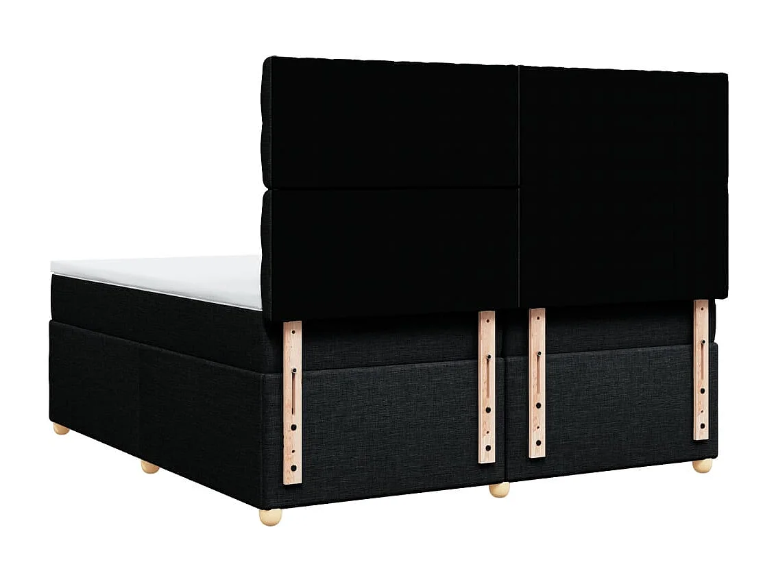 Cama box spring con colchón tela negro 200x200 cm