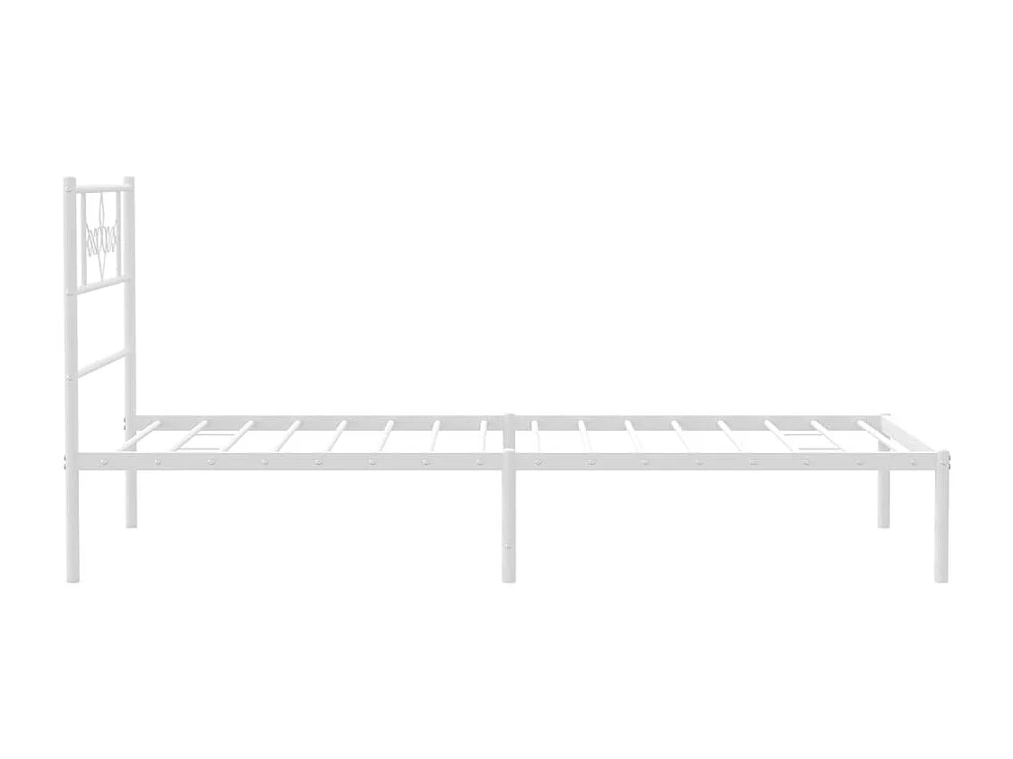 Bedframe met hoofdbord metaal wit 107x203 cm